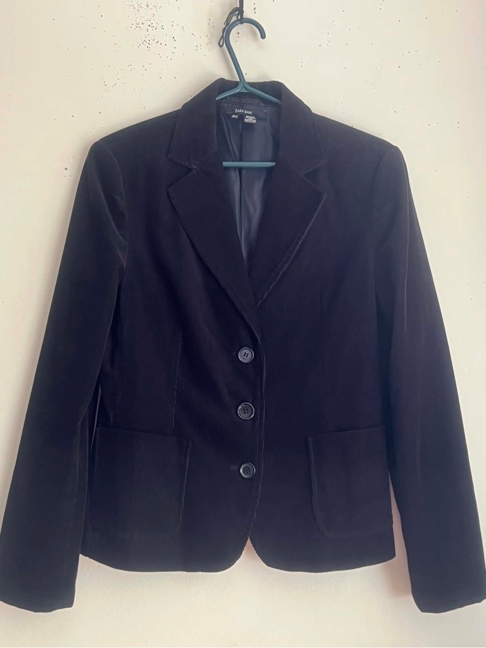 Zara Black Corduroy Tailored Women's Blazer